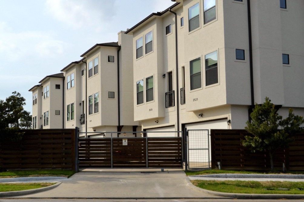 Strata townhouse block with gated entry